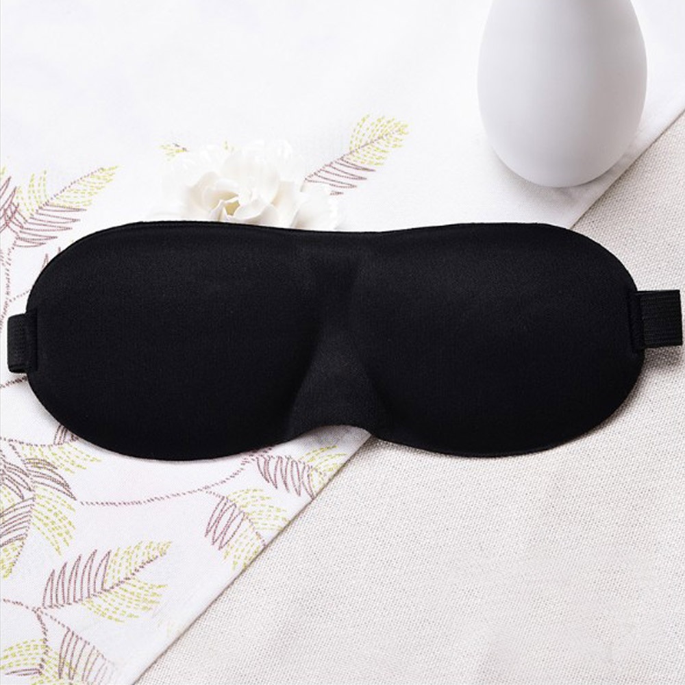 3D Sleep Eye Mask Travel Accessories Relax Aid Sleeping Eye Patch Cover Women Men Portable Rest Soft Sponge Padded Blindfold: black