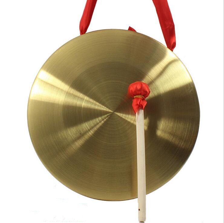 Diameter 15/22/32 cm Chinese Copper Gong Hand Gong Opera Percussion Instruments with wooden Beater: Diameter 22 cm