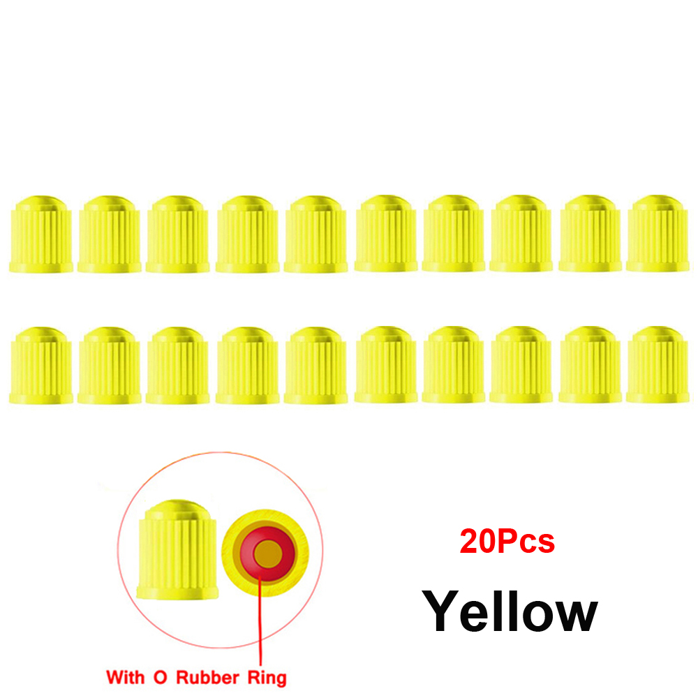 Tappi valvole pneumatici da 20 pezzi, con anello in gomma O, coperture stelo universali per auto, SUV, bici e biciclette, camion, motocicli: Avorio