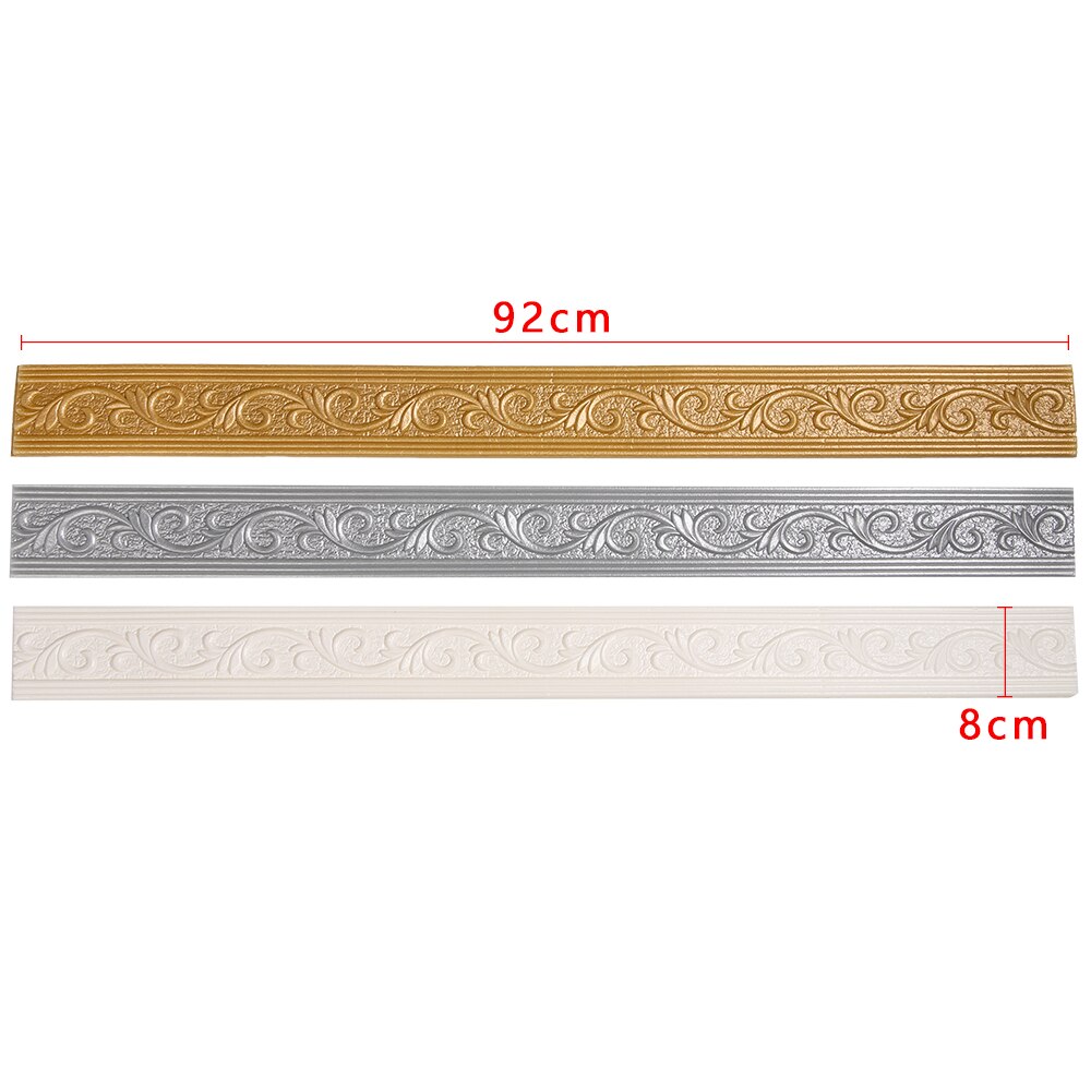 1PC Wallpaper Skirting Wall Stickers PE Self-Adhesive 3D Solid European Style Waist Line Sticker Waterproof Anti-Collision