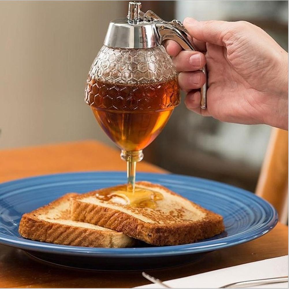 Mini juice juice sirup kop bi dryp dispenser bærbar 200ml honning sirup dispenser pot honningkageflaske honning klemme dispenser