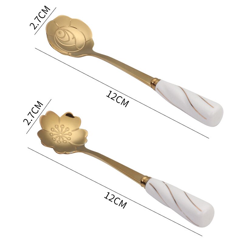 Cuillère à café cuillère à thé, fleurs en acier inoxydable, petite cuillère à thé à café, sucre fantaisie, cuillère à thé pour Dessert 1 pièce