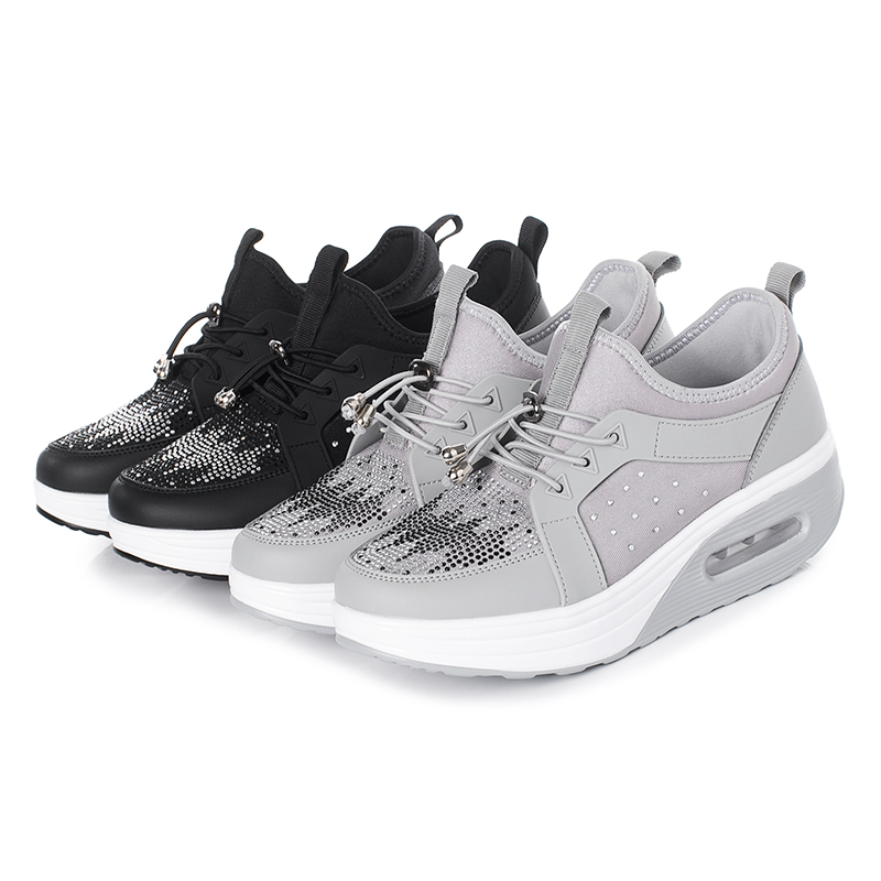 EOFK femmes baskets chaussures printemps automne plat Slip-on plate-forme baskets dames chaussures mocassins Bling cristal décontracté caoutchouc