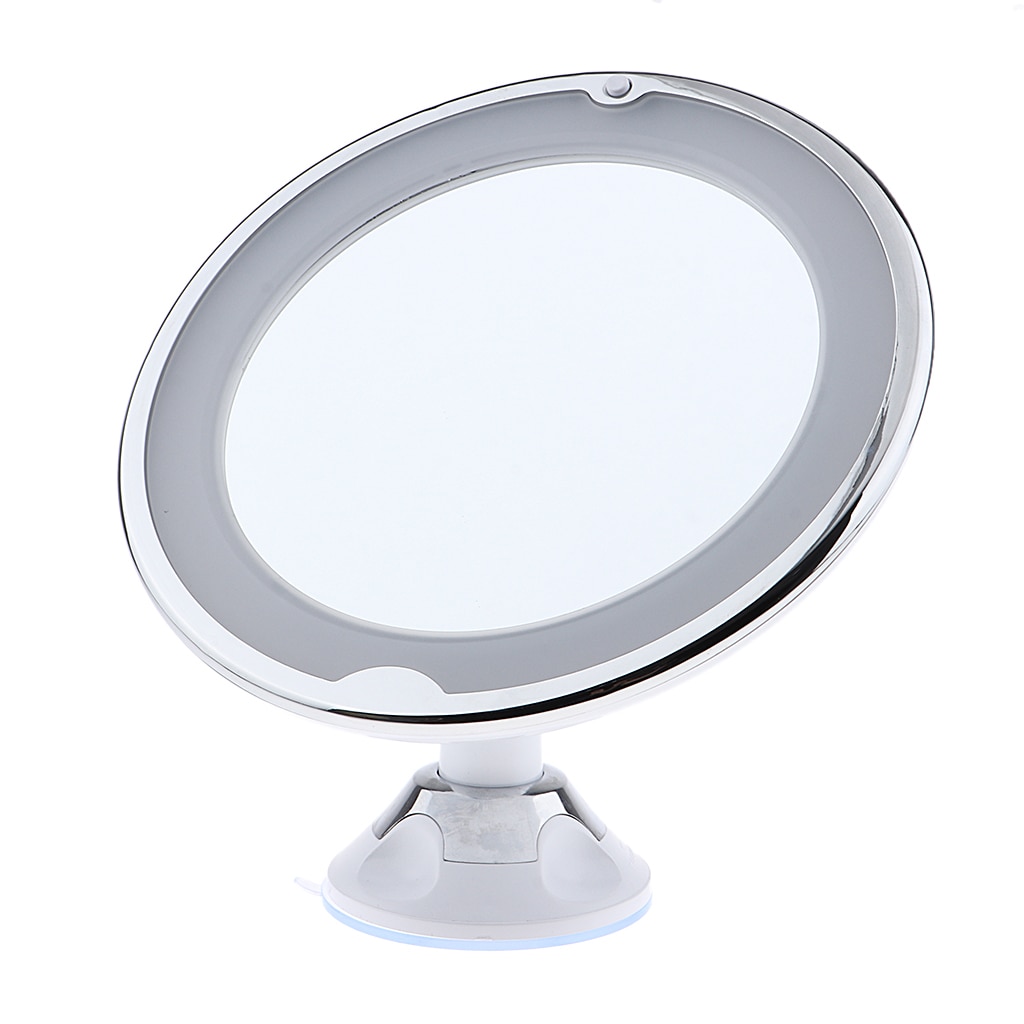 360° Swivel Wall Suction 7X Magnified LED Bathroom Makeup Mirror with Lights