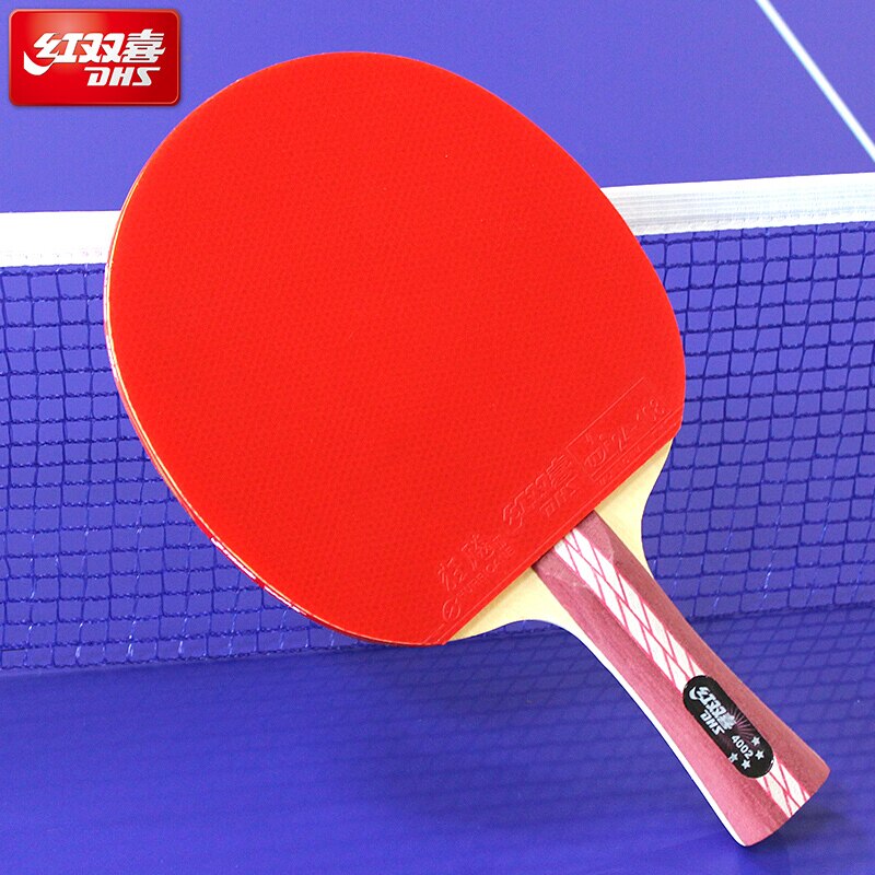 Raquetes de tênis de mesa dhs 4002 4006 com furacão de borracha 3, pips-em raquete conjunto ping pong bat paddle