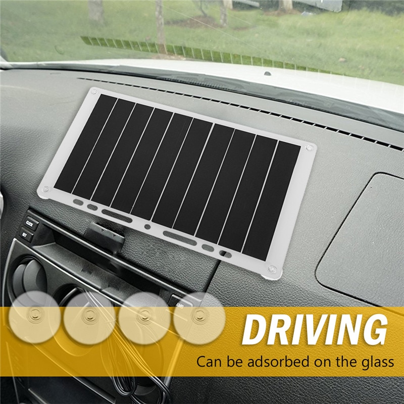 5V 10W portátil Ultra delgado monocristalino silicio USB Panel Solar cargador al aire libre Placa de carga Solar