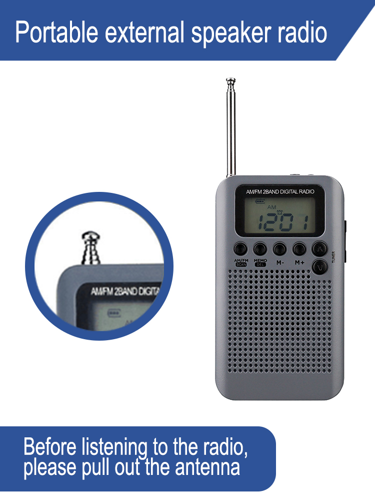 1pc AM FM Portable Radio Transistor Radio With Loud Speaker and phone Jack 2AAA Battery（ Without Battery)Operated