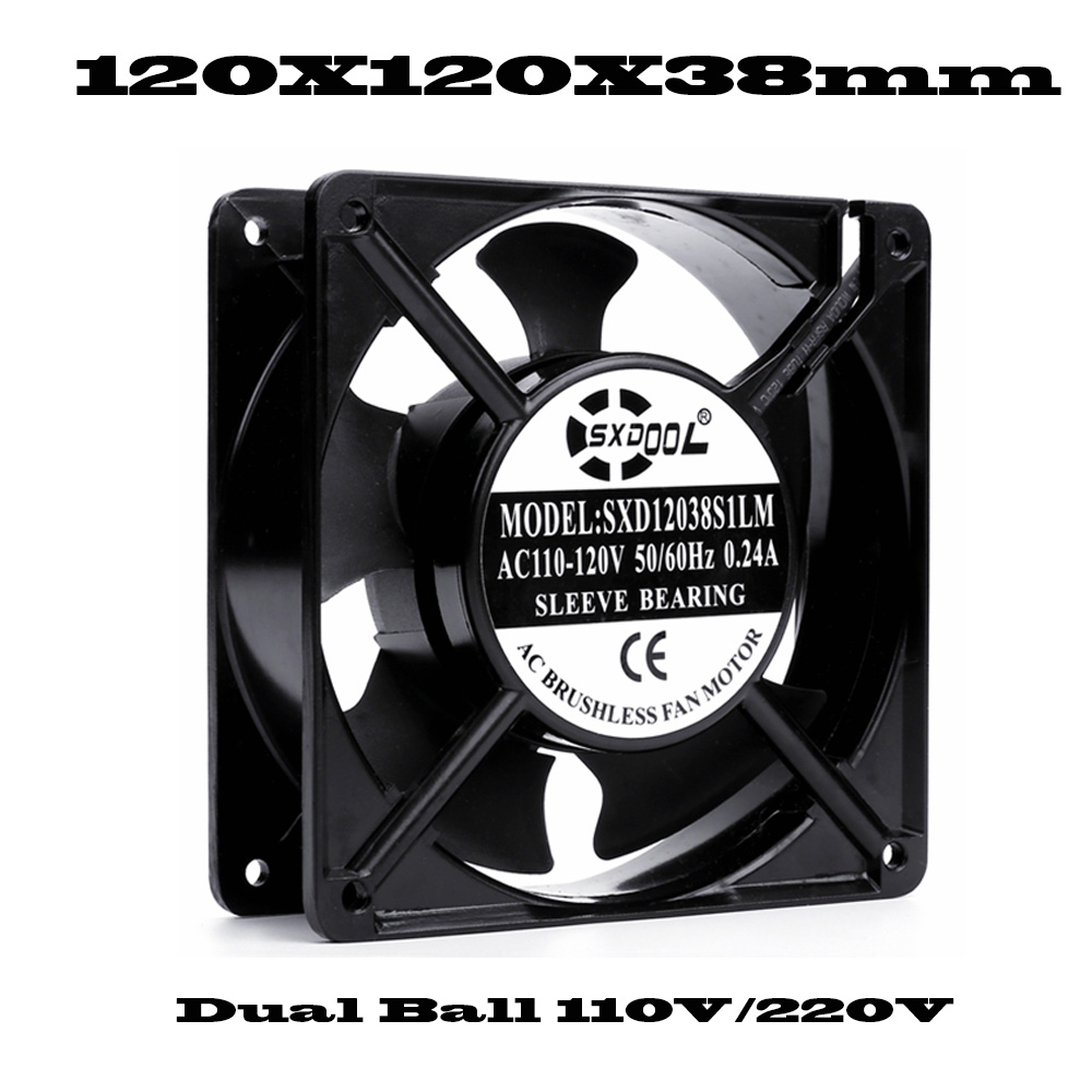 AC 110V 115V 220V 230V 80mm 92mm 110mm 120mm 150mm 172mm 200mm Industrial Case Cabinets Cooling Fan Dual Ball Bearing 2 Wire: 1mm / Beige