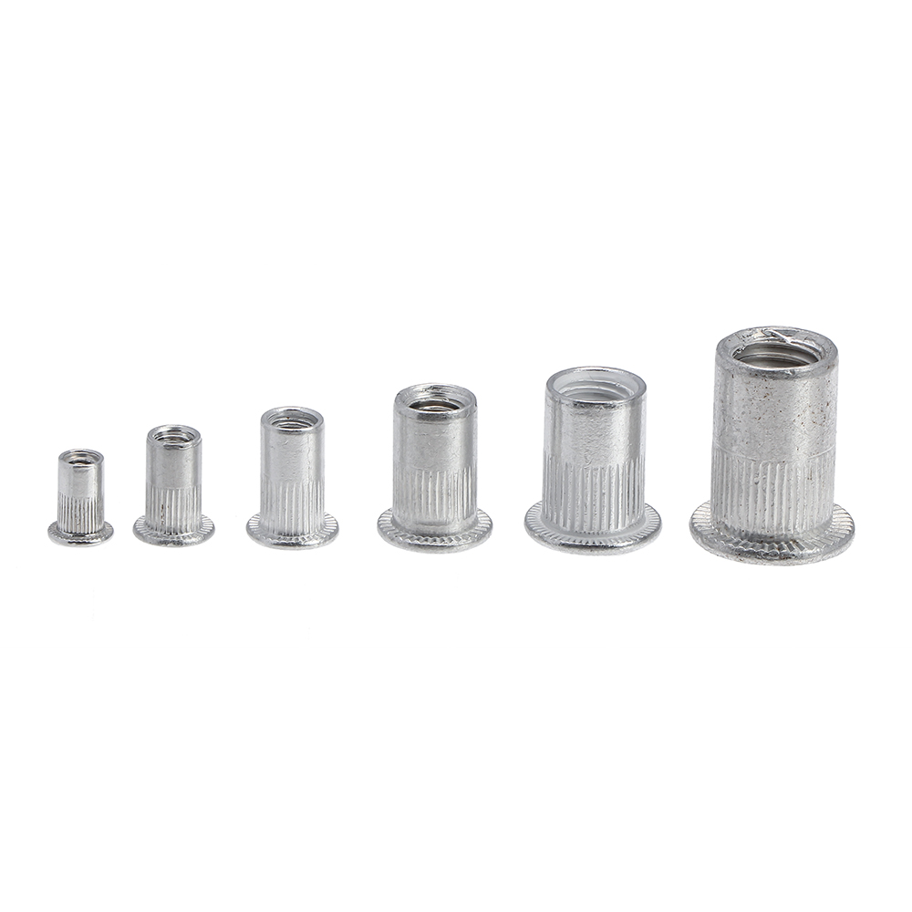 300Pcs M3 M4 M6 M8 M10 Flat Head Rivet Nuts Set Aluminum Alloy Rivet Nuts Nut Insert Riveting Set Rivet Nut Tool