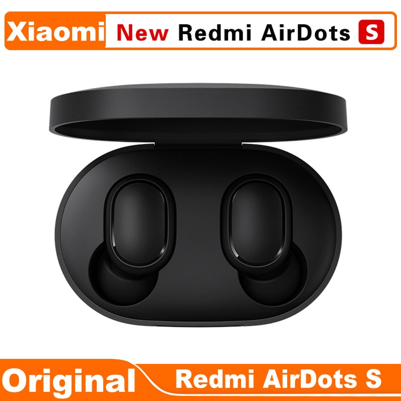 Originale xiaomi redmi airdots s tws trådløs bluetooth øretelefon stereo bas  bt 5.0 øretelefoner med mikrofon håndfri øretelefoner