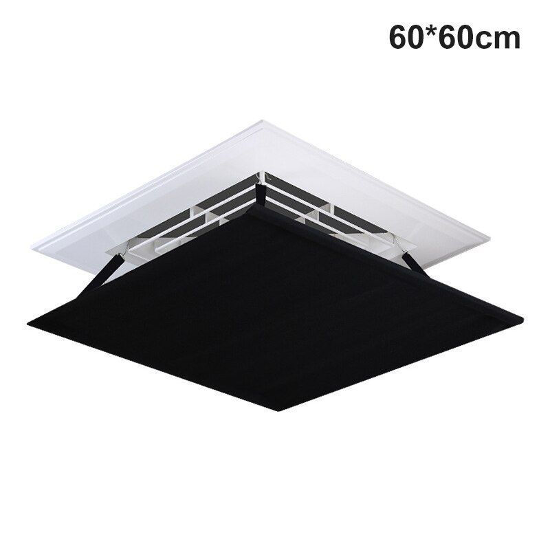 Centrale airconditioning windscherm muur gemonteerd anti-direct uitblazend windscherm: Zwart 60 x 60cm