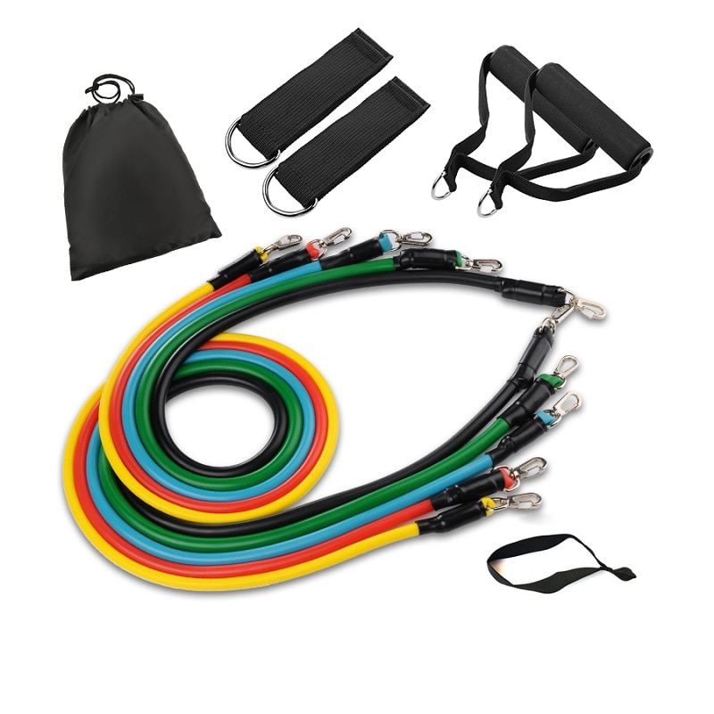 Heißer 11 teile/satz widerstand bnads setzt gummi Expander Heimat Fitnessstudio Fitness ausrügestochen trainieren Crossfit Ausbildung elastische Bands mit tasche