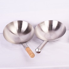 thick Big pot ladle Stainless steel chef Cooking wok large soup spoon Kitchen frying pot shell Restaurant handle spoon Iron