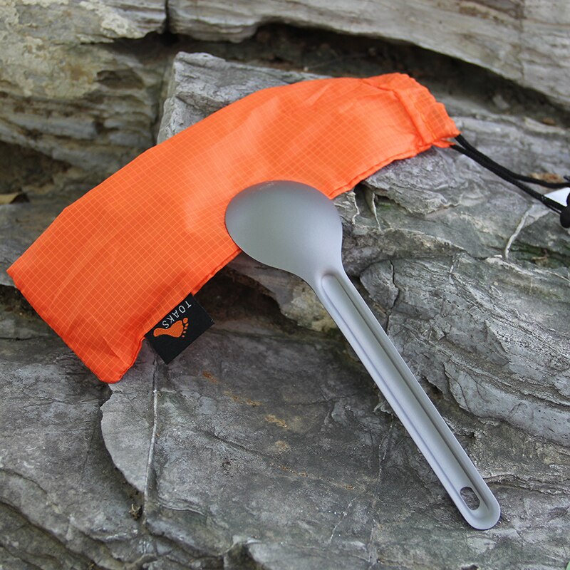 Todois talheres de titânio 165mm, talheres de titânio ultraleve portátil, colher de titânio puro para acampamento, utensílios de praia, 11g