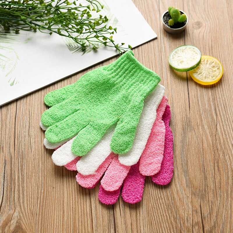 Guantes de baño exfoliantes, manoplas de nailon resistentes para masaje facial y corporal, lavado de la piel, frotamiento de la piel, manopla de barro, exfoliante para ducha, 1 ud.