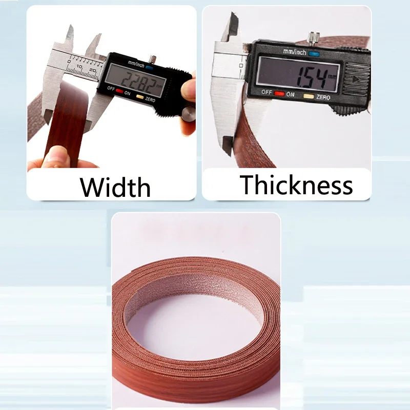 10m PVC Material Wood Board Processing Edge Banding Self-Adhesive Edge Band Wood Grain Board Veneers For Furniture Improvement
