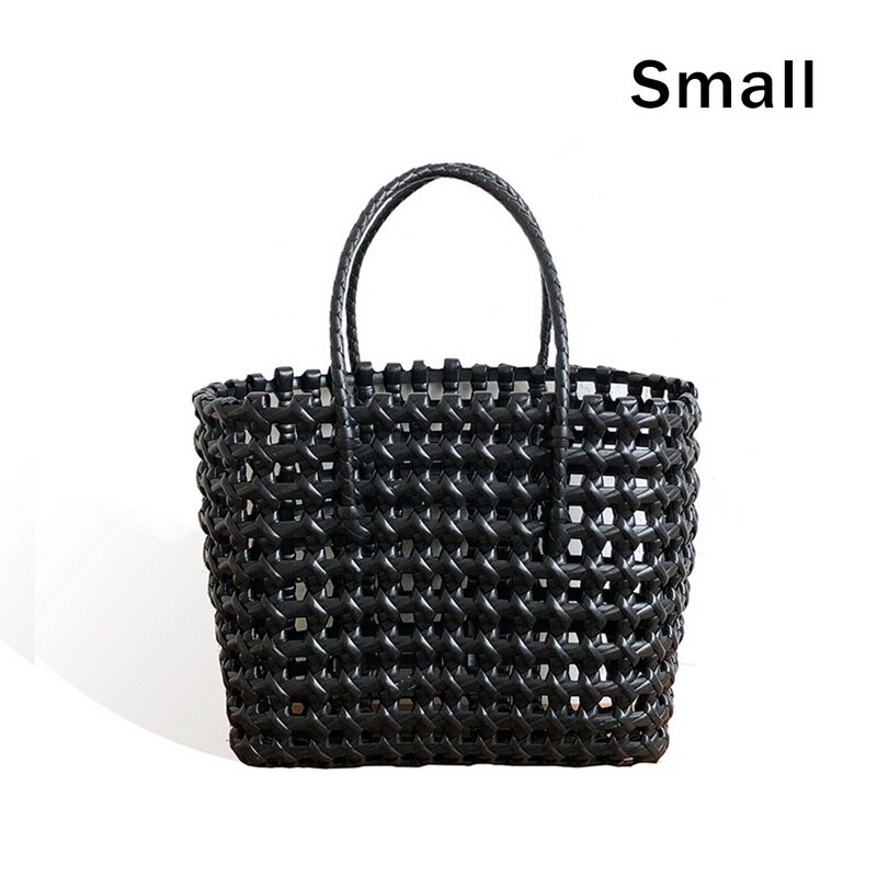 Sommer Tasche Frauen Neue Hand Gewebt Bote Tasche Hand Einzigen Schulter Tasche Hohl Gemüse Korb lässig Reise Strand tasche: 3