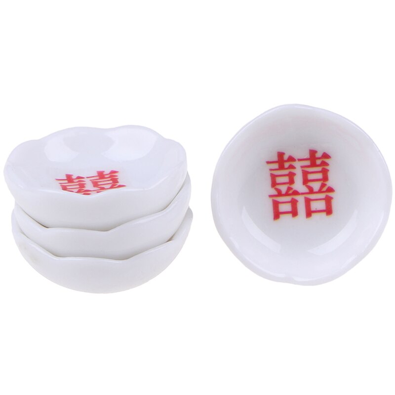 4 stücke Weißen schüsseln Mini Puppe Haus Miniatur Reis Schalen Geschirr Geschirr für Lebensmittel freundlicher vorgeben Spielen Puppe zubehör