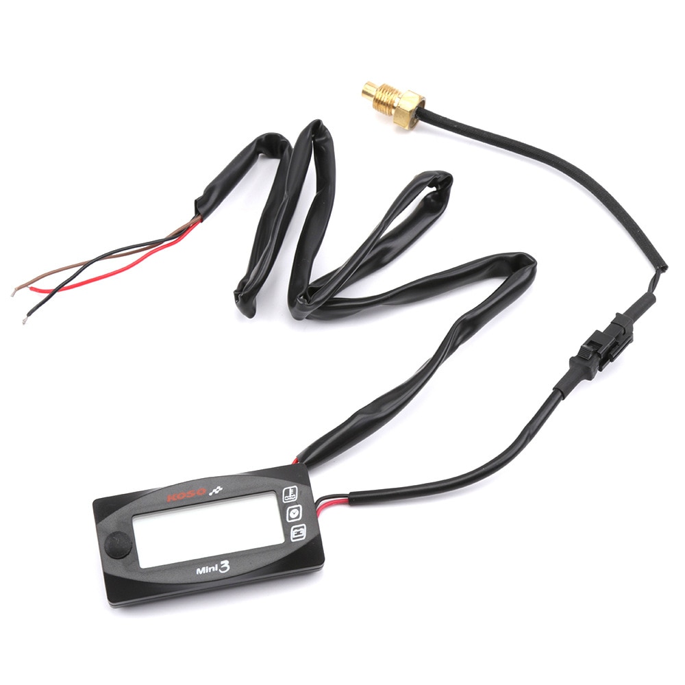KOSO-medidor Digital Mini 3 en 1 con pantalla LED, voltímetro, termómetro, temperatura del agua, Universal, para motocicleta