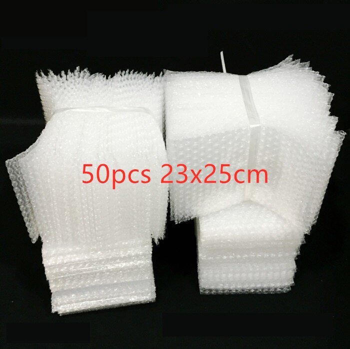 50pcs 23x25cm Plastic Wrap Envelope White Bubble Packing Bags PE Clear Shockproof Packaging Bag Double Film Bubble Bag