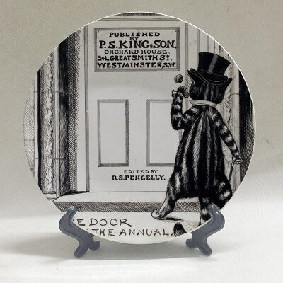 Louis Wain anthropomorphic cats Kaleidoscope Cats wall decorative hanging plate artistic ceramic craft background decoration: W