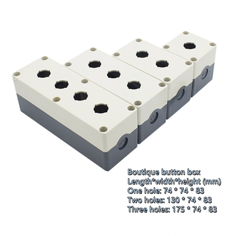 Caja de botón a prueba de agua, interruptor de caja de control, cassette/orificio de montaje de 22mm, 1 Uds.: Boutique white