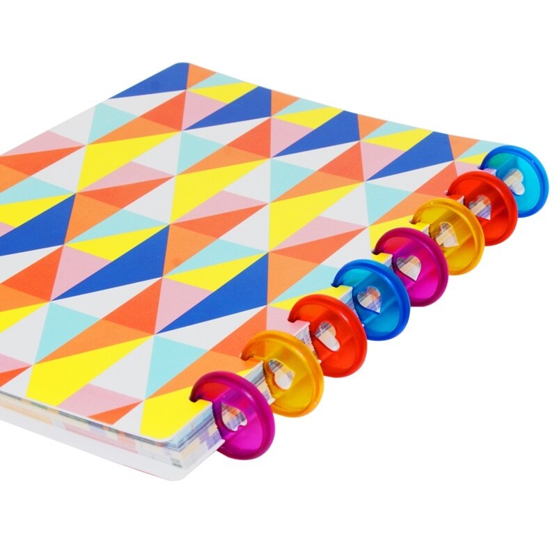 Carpeta de disco de corazón de Color caramelo, 50 piezas y 28mm, para cuadernos de discos/planificador, discos de disco, anillos de encuadernación de hojas sueltas, LF19-308