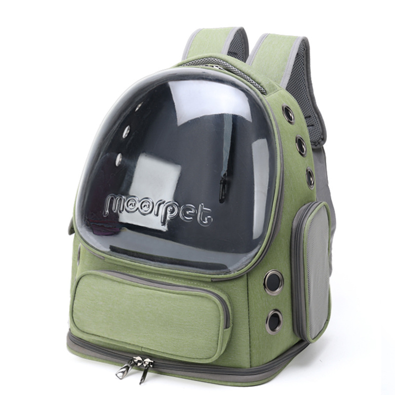 Cápsulas de espaço transparente pet gato mochila ombro duplo respirável pet mochila ao ar livre portátil saco transporte gato transportadora: Verde