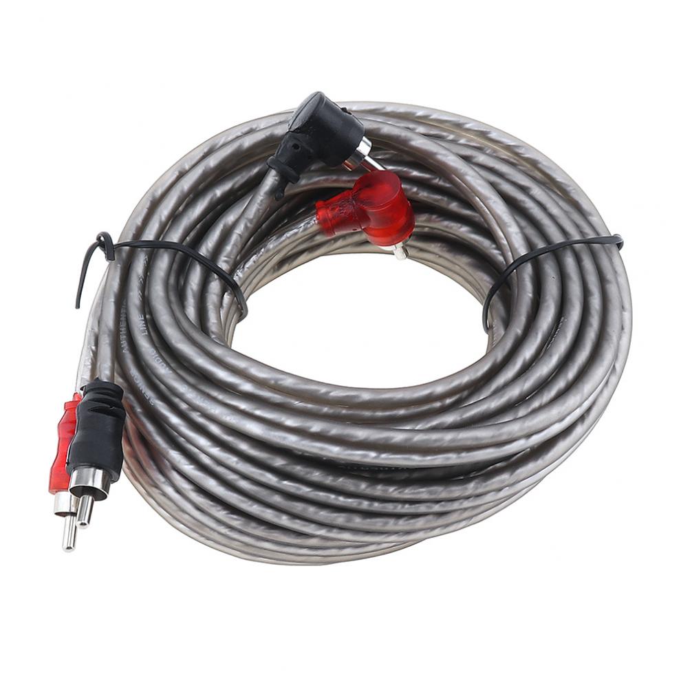 Universal 5M 40 Core Pure Copper Car Speaker Cable 2RCA to 2RCA Car Audio Wire Power Amplifier Horn Line Woofer Cable