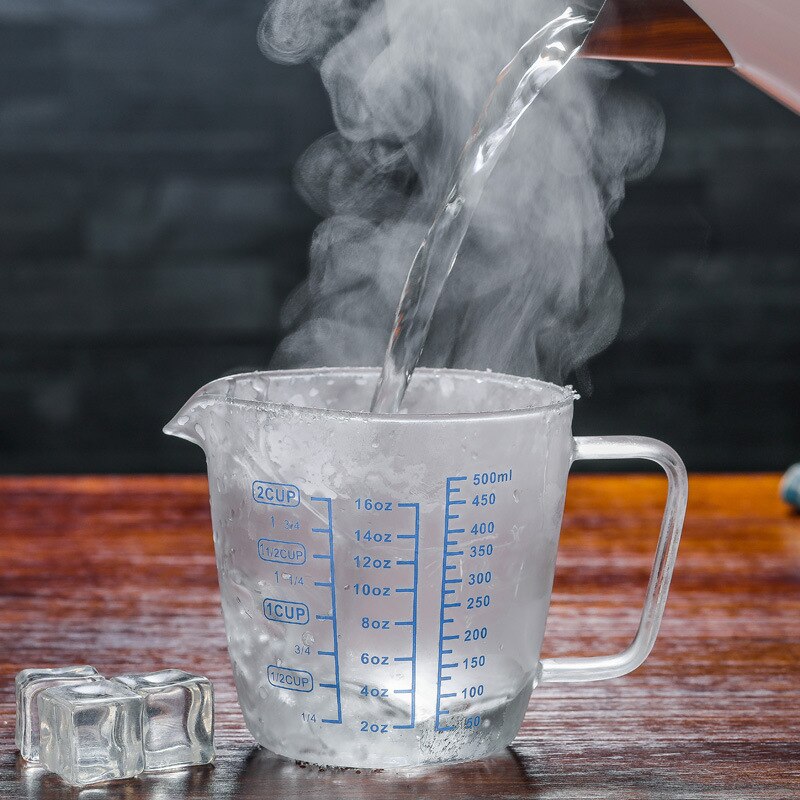 Hittebestendig Hoge Borosilicaatglas Maatbeker Met Schaal Voor Huishoudelijke Keuken Koken Kids Dieet Keuken Accessoires: Without lid / 500ml