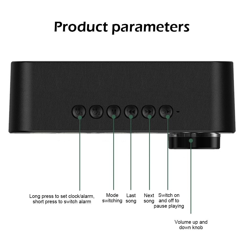 Alarm Clock Bluetooth Speaker LED Digital Display Alarm Clock Radio LED Wireless TF Card Subwoofer Music Player Table Clock