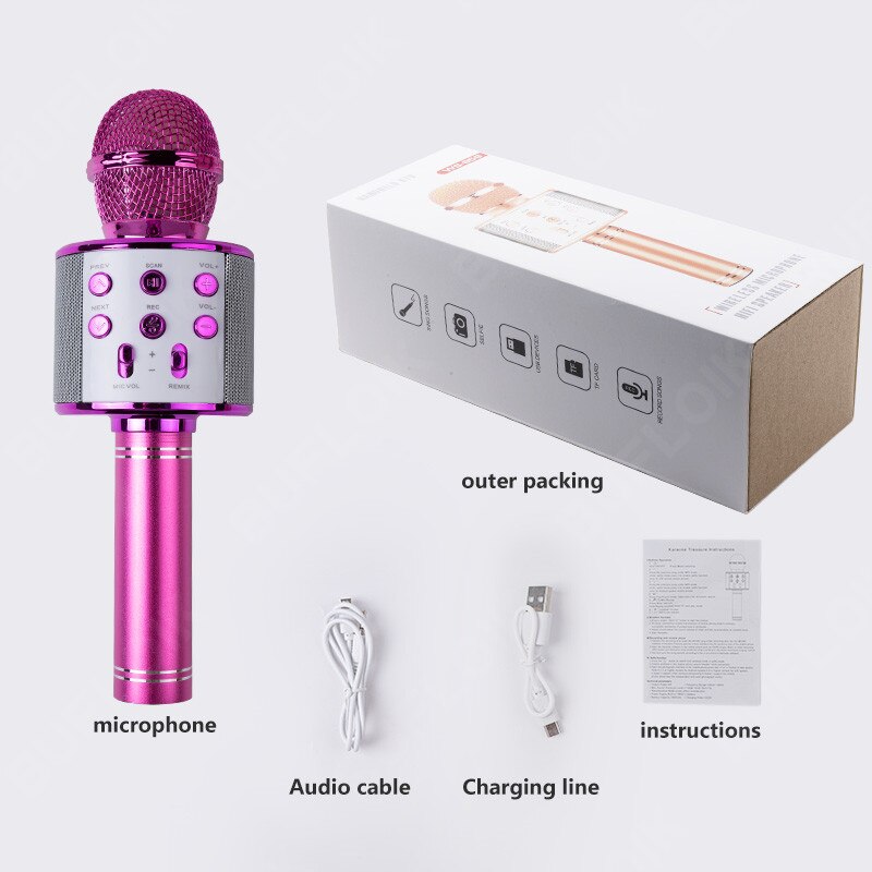 BUFLOIK microfono Wireless Bluetooth professionale microfono Karaoke portatile USB Mini Home KTV per lettore musicale registratore di canto Mic: Model 3