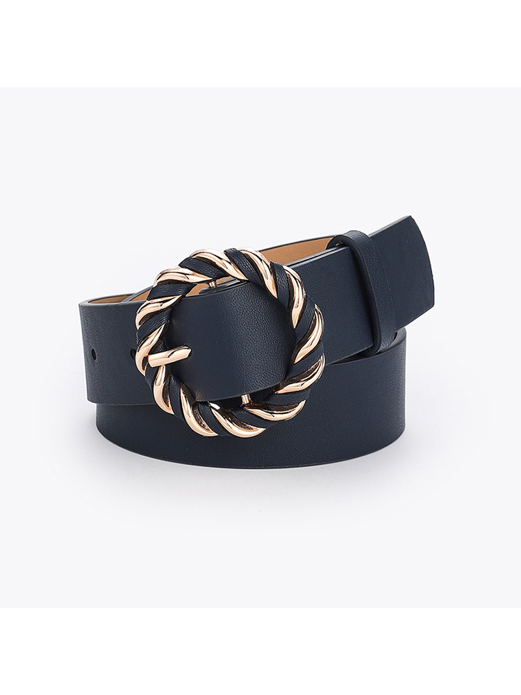 2022 Women Belt PU Leather Metal Pin Buckle Belts For Ladies Waist Belt Twist Ring Buckle Dress Jeans Waistband