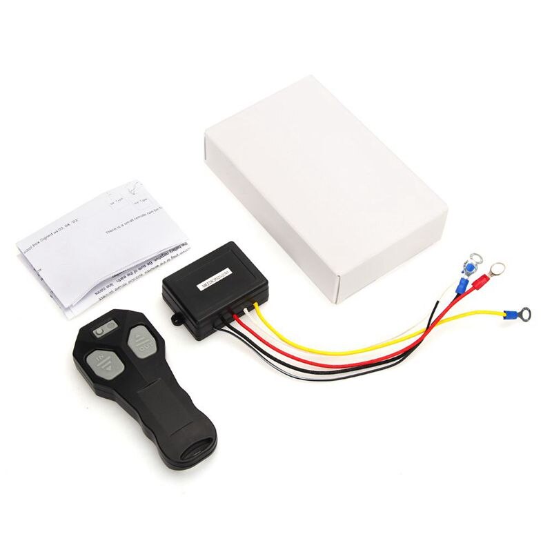 12v lier draadloze afstandsbediening lier + ontvanger kit schakelaar 100ft dc12v voor jeep auto vrachtwagen atv suv utv waarschuwing 433 mhz