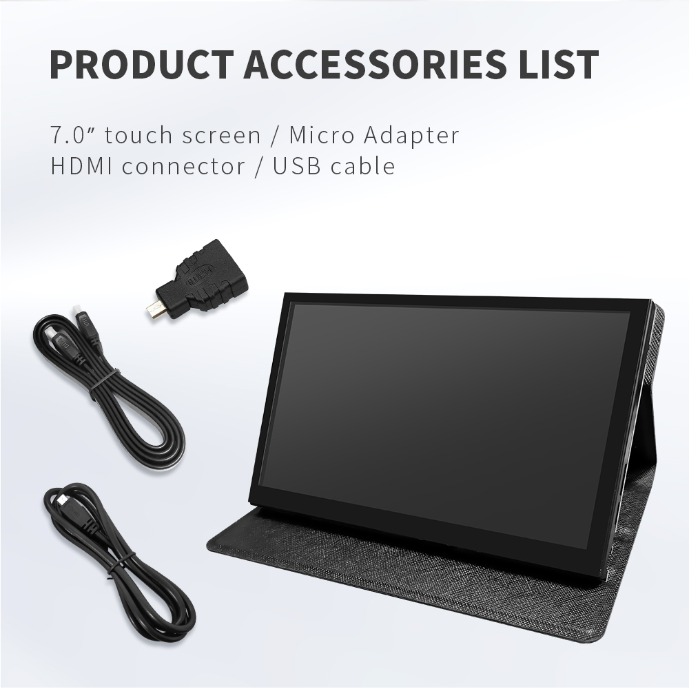 7 Zoll LCD IP-Anzeige HDMI-kompatibler Touchscreen mit Gehäbenutzen 1024x600 Auflögesungen für Himbeer Pi 3 Pi4 PC tragbaren Monitor