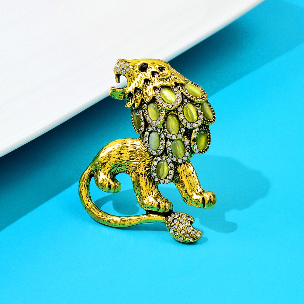 Cindy Xiang Rhinestone Lion Broches Voor Vrouwen En Mannen Unisex Animal Pin 2 Kleuren Beschikbaar Reson Bead Inlay Mode-sieraden