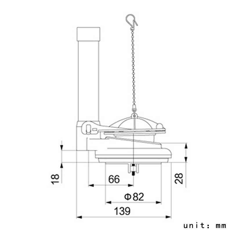 Bathroom WC One-piece toilet Water tank Drain valve Single flush Water tank connected to toilet Accessories Outlet valve