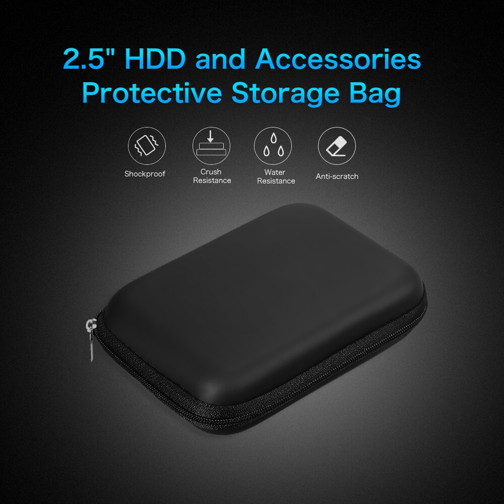 2.5 Inch Hdd Case Eva Shockproof Bag 2.5 "Externe Hdd Power Bank Accessoires Hand Carry Reizen Vw Caddy ssd Case