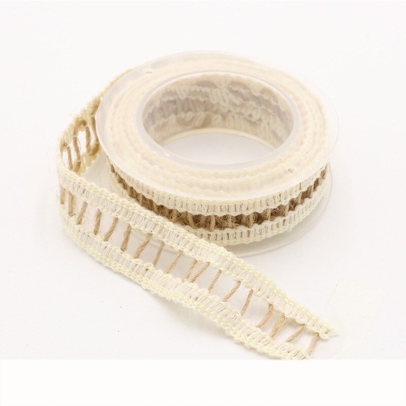Ruban corde en dentelle et toile de Jute 2 Yards | Ruban bricolage pour Bouquet emballage artisanat décoration Scrapbooking, cordes tressées en lin, Jute