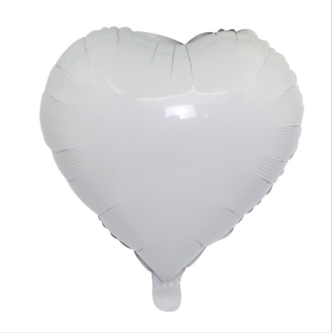 5pcs/pack 10 Inch Heart Shape Aluminum Foil Ballons inflatable birthday Wedding Party decoration balloon: white