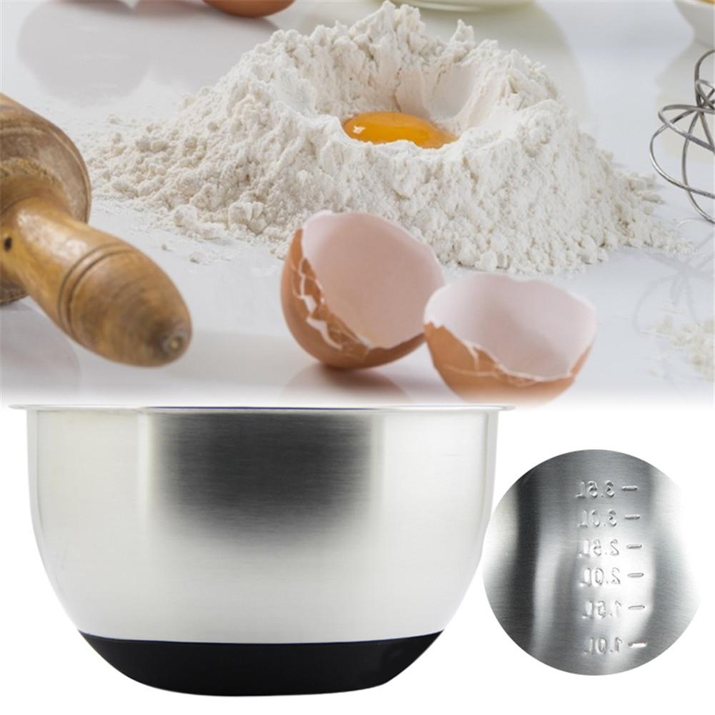 3 types Stainless Steel Mixing Bowl with Ergonomic Non-Slip Silicone Base Kitchenware Kitchen Cooking Baking Salad