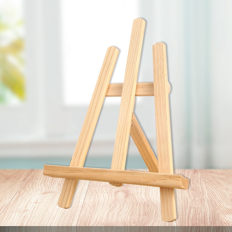 Tafel ezel houder hout 8 stuks mini schildersezels 15x8cm natuurlijke
