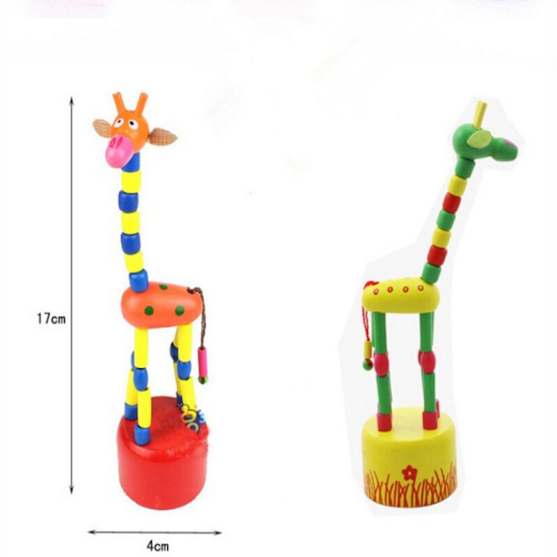 Kinderen Intelligentie Speelgoed Dansen Stand Kleurrijke Rocking Giraffe Houten Speelgoed Levert Voor Kinderen Willekeurige Kleur