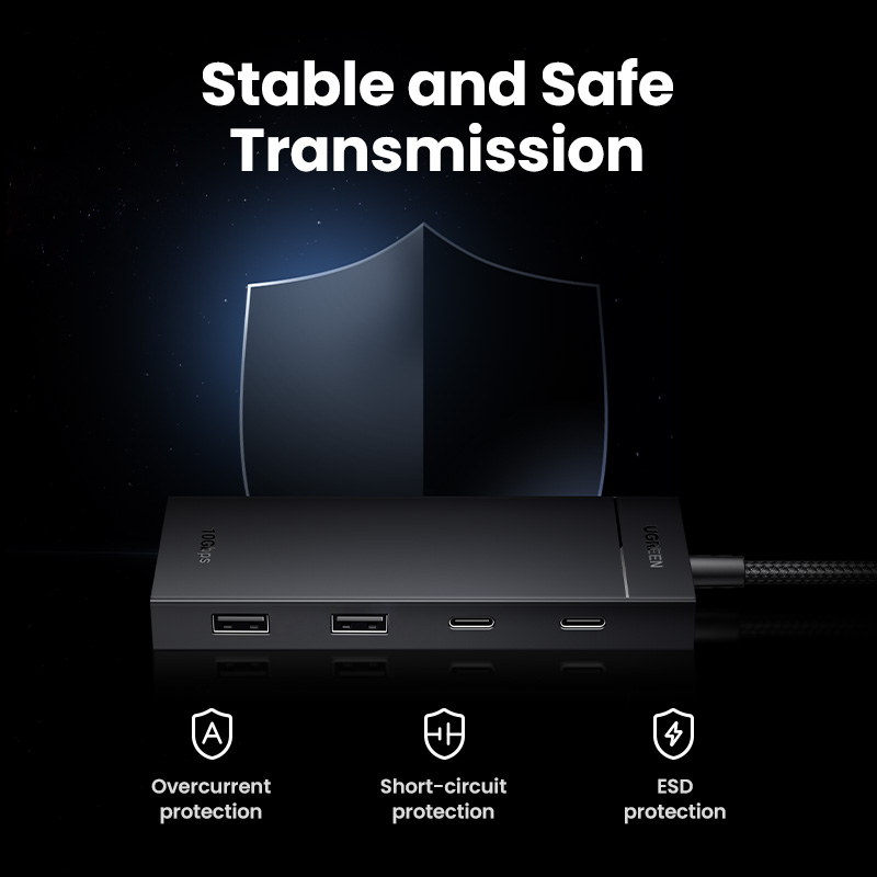 UGREEN USB C HUB 10 Gb/s Type-C 3.2 Gen2 Rozdzielacz USB USB C USB A Hub 4 porty USB 3.2 do MacBooka Pro Air Adapter wieloportowy typu C