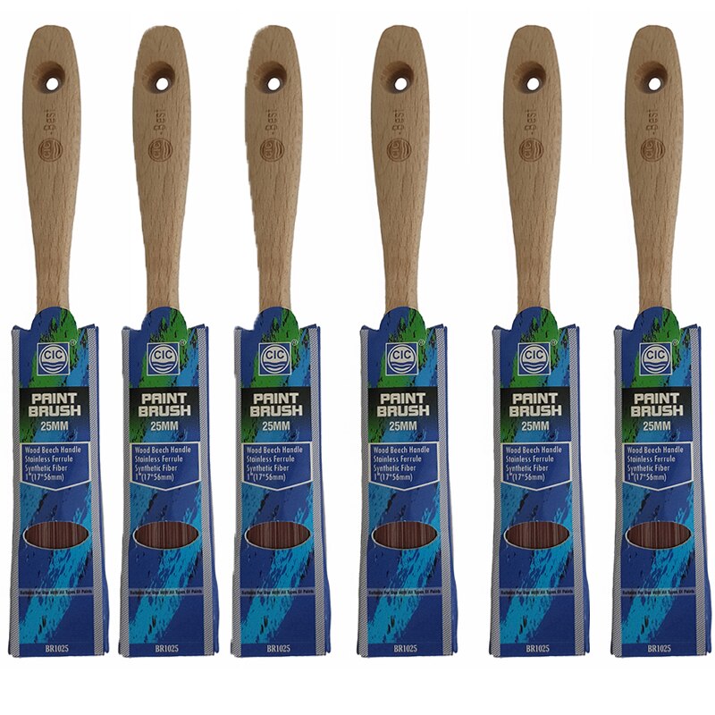 Paint Brush Synthetic Bristle Beech Wooden Handle 1 inch (25.4mm)