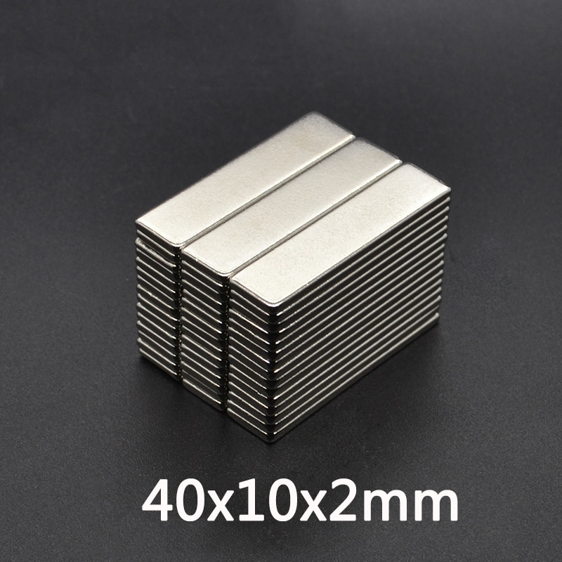 5/10/20/50/100 Stuks 40X10X2 Super Sterke Vel Zeldzame Aarde magneet Dikte 2 Mm Blok Rechthoekige Neodymium Magneten N35 40x10x2mm