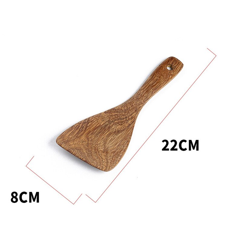Duurzaam Eco-vriendelijke Houten Spatel Hittebestendige Non-stick Natuurlijke Houten Koken Lepel Rijst Scoop Keuken Kookgerei