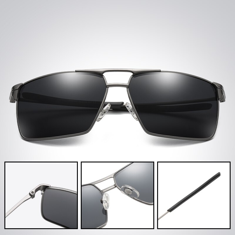 Logorela  jm0020 gepolariseerde zonnebril heren vintage vierkant montuur retro zonnebril vierkant  tr90 elastische beenbril  uv400