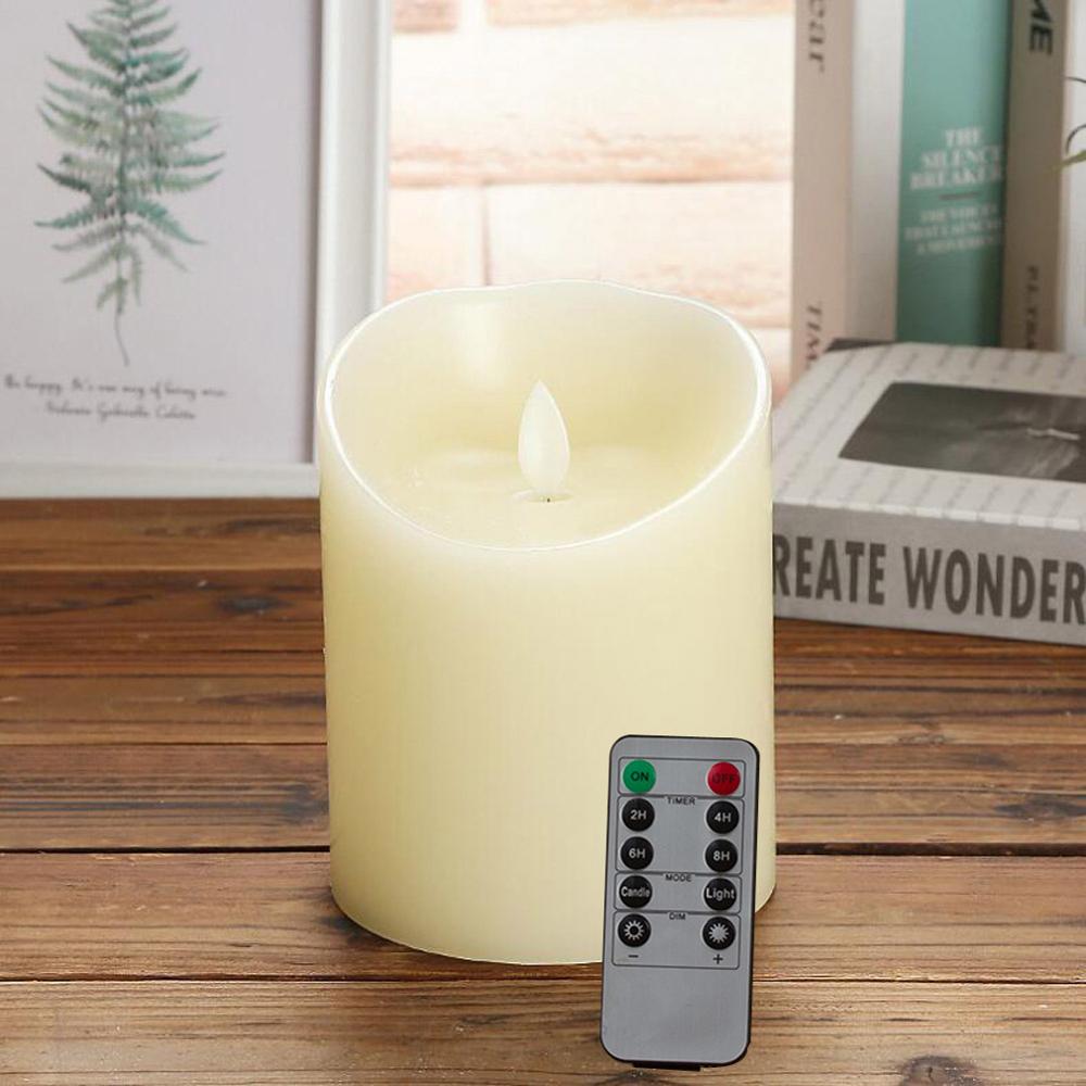 LED Flameless Candles Light Smooth Flickering Paraffin Wax LED Candle with Timer Remote Control for Home Christmas Wedding Decor: 1pcs 7.5x10cm and RC
