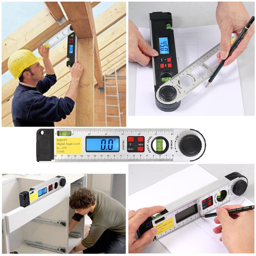 Neoteck-inclinómetro Digital de 0-270 grados, medidor de ángulo de nivel con burbuja de nivel, 25,5 cm